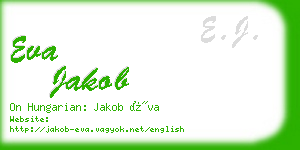 eva jakob business card